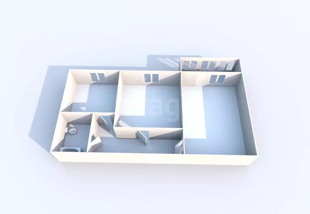 2-к кв. Сахалинская область, Холмск ул. Александра Матросова, 8Д (45.3 ... - Фото 2