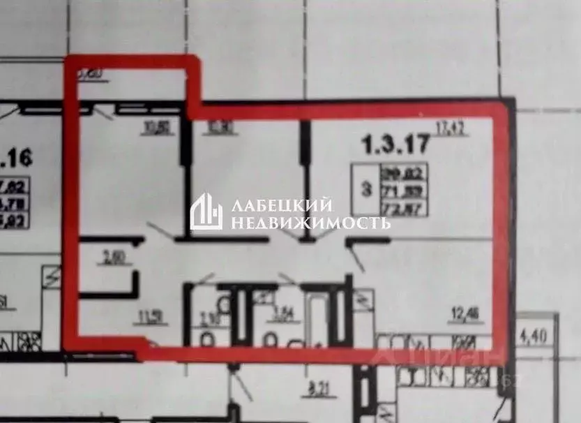 3-к кв. Татарстан, Казань Азино-1 мкр, ул. Закиева, 20к1 (72.4 м) - Фото 2