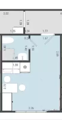 Студия Москва Липецкая ул., 24К2 (18.38 м) - Фото 2