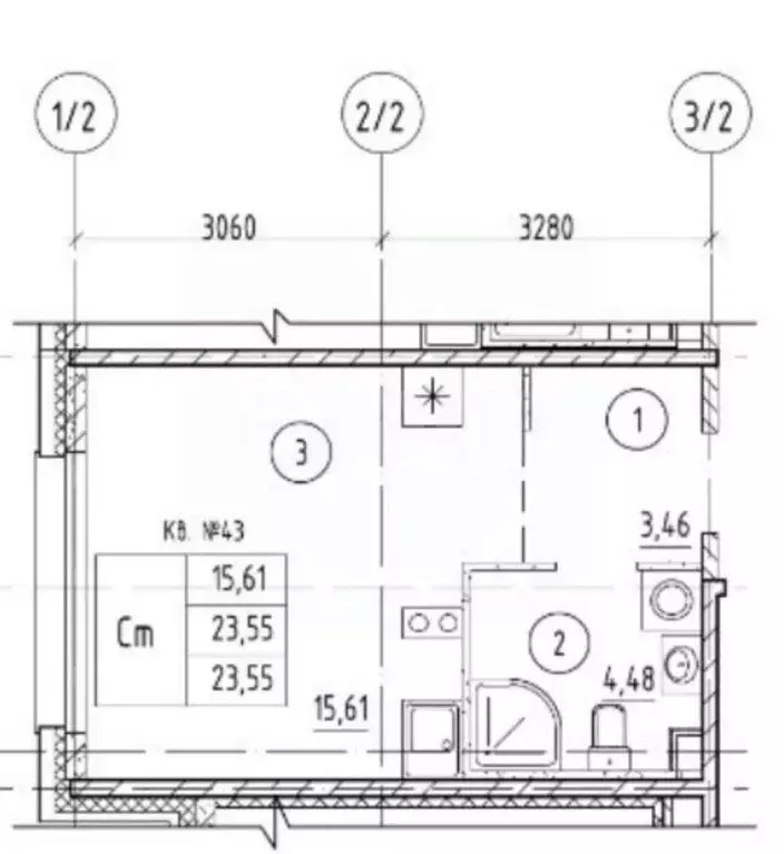 Студия Санкт-Петербург Пулковское ш., 24 (23.6 м) - Фото 1