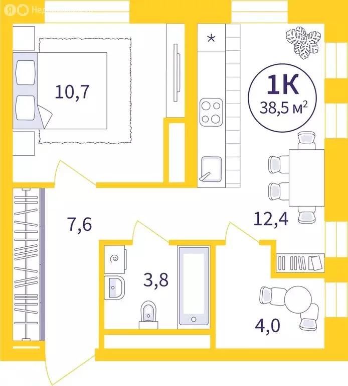 1-комнатная квартира: Екатеринбург, улица 22-го Партсъезда, 5 (36.48 ... - Фото 0