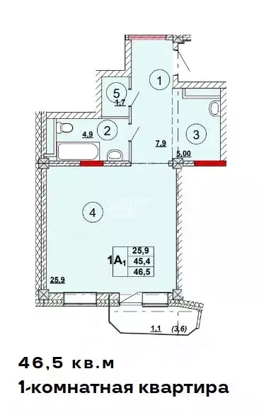 1-к кв. Хакасия, Абакан ул. Кирова, 185к4 (46.5 м) - Фото 1