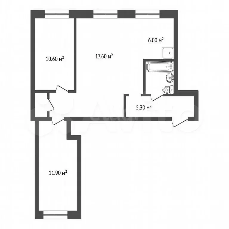 3-к. квартира, 57 м, 5/5 эт. - Фото 0