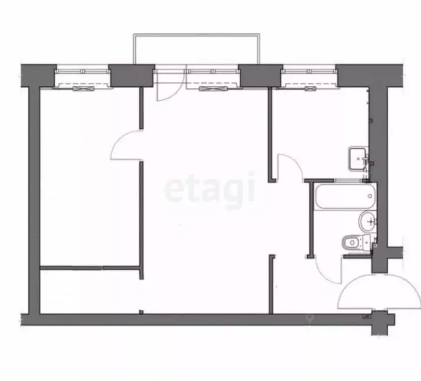 2-к кв. Смоленская область, Смоленск Центральная ул., 5А (46.0 м) - Фото 1