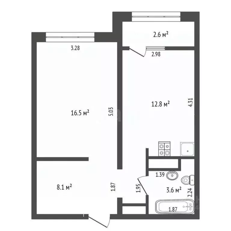 1-к кв. Тюменская область, Тюмень ул. Василия Подшибякина, 21 (41.0 м) - Фото 0