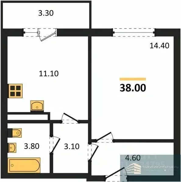 1-к кв. Воронежская область, Рамонский район, с. Ямное Счастье жилой ... - Фото 1