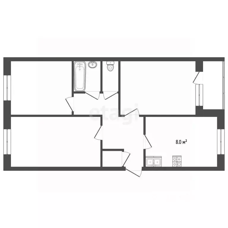 3-к кв. Владимирская область, Муром Орловская ул., 25А (64.1 м) - Фото 1