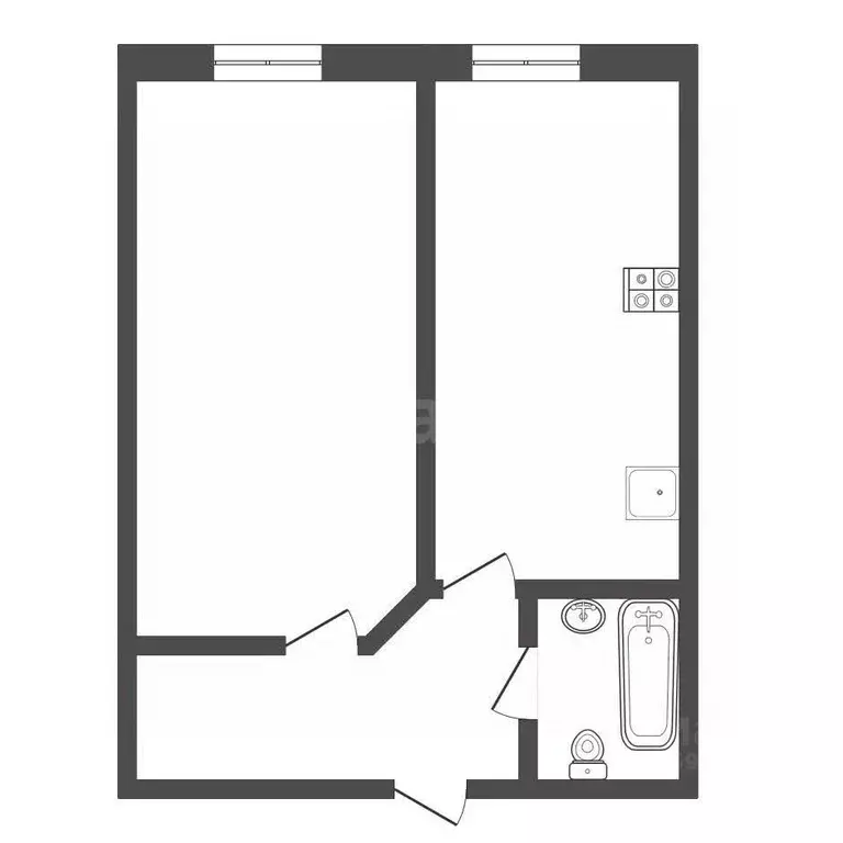 1-к кв. Тульская область, Тула ул. Новоселов, 4к2 (37.6 м) - Фото 2