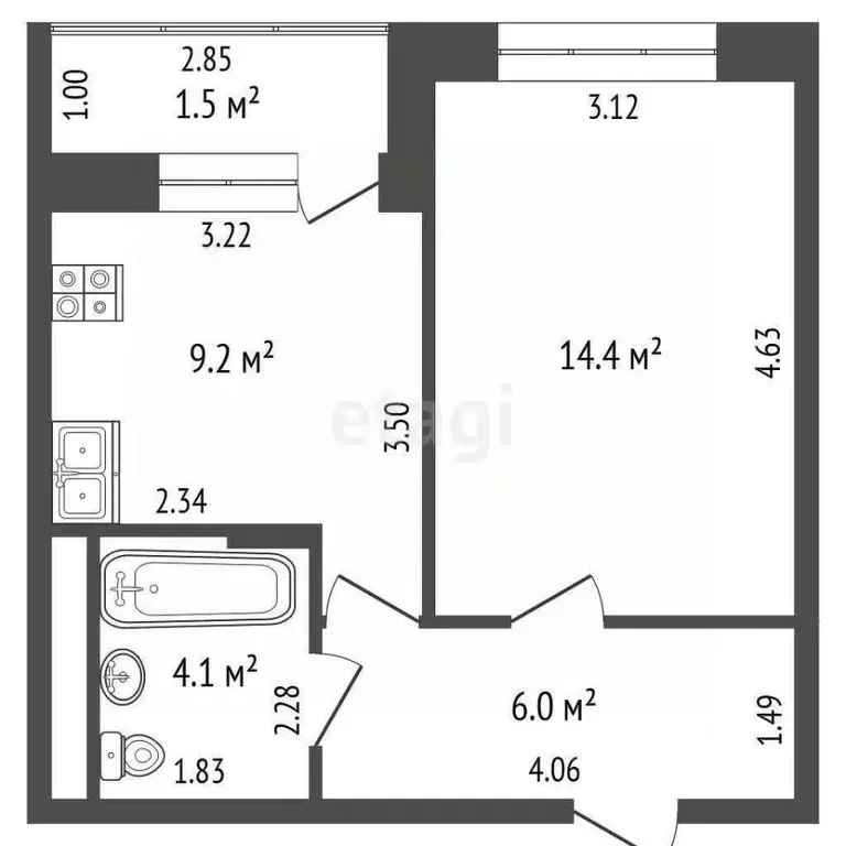 1-к кв. Московская область, Мытищи просп. Астрахова, 1к2 (35.2 м) - Фото 1