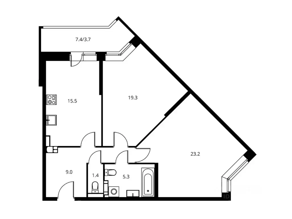 2-к кв. Московская область, Щелково Центральная ул., 69 (77.29 м) - Фото 0