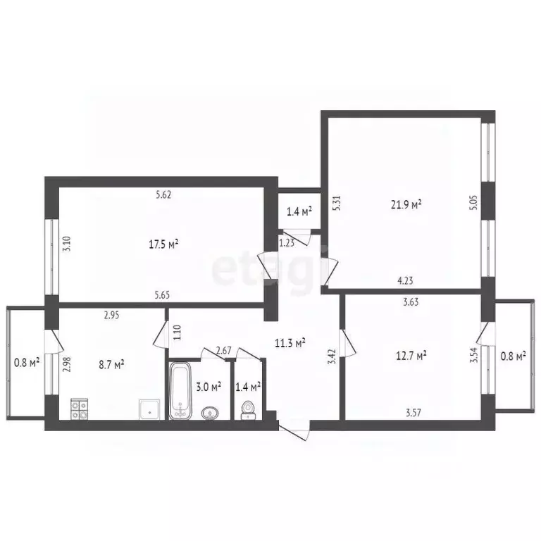 3-к кв. Крым, Феодосия ш. Симферопольское, 47 (79.5 м) - Фото 1