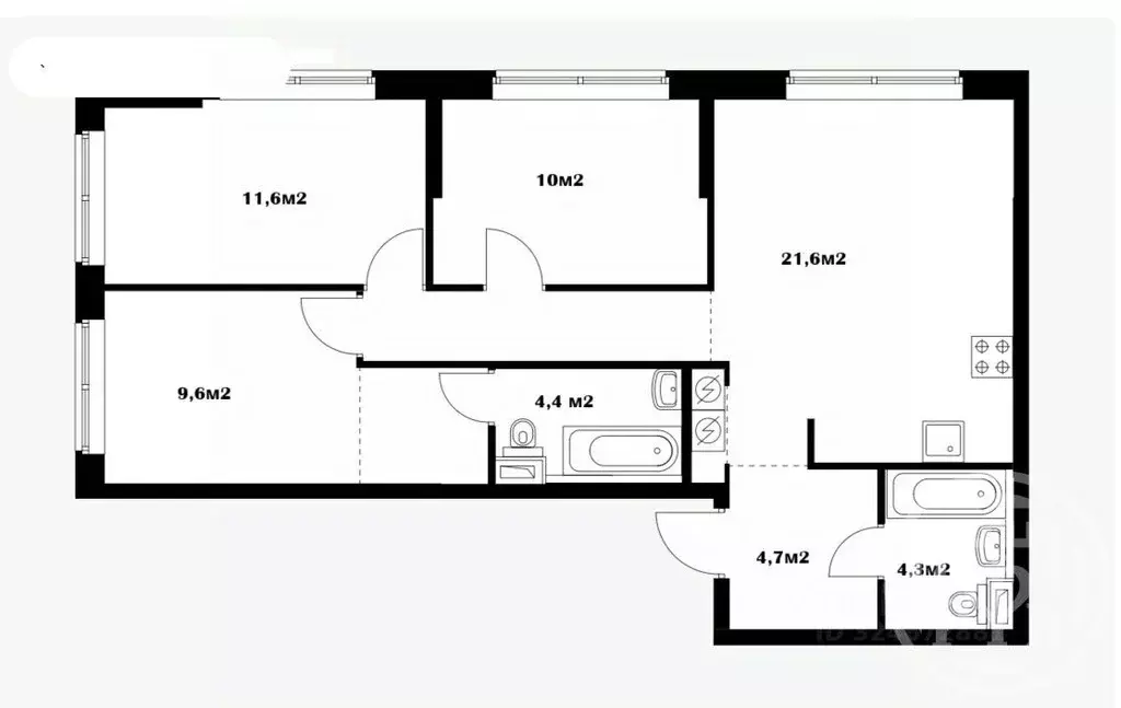 3-к кв. Санкт-Петербург Галерный проезд, 1К2 (75.5 м) - Фото 2
