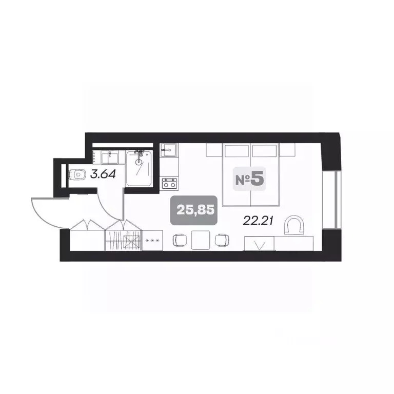 Студия Новосибирская область, Новосибирск пл. Карла Маркса, 3к5 (25.85 ... - Фото 1