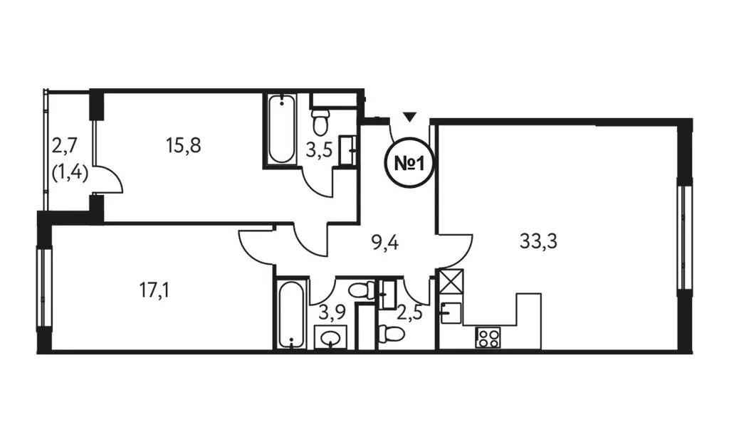 3-комнатная квартира: Москва, Винницкая улица, 8 (87.7 м) - Фото 0