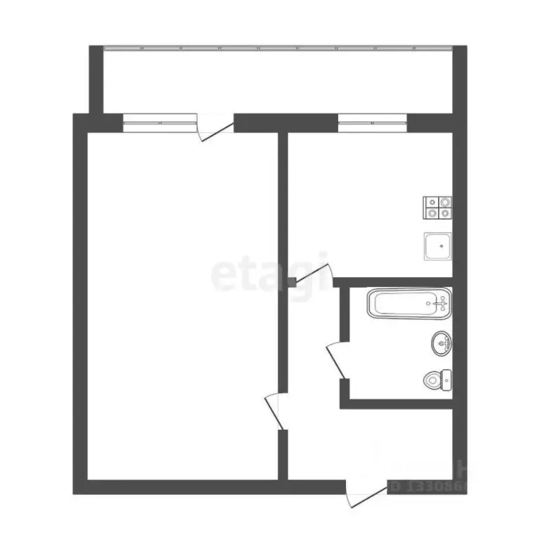 1-к кв. Томская область, Томск Учебная ул., 8 (54.0 м) - Фото 1