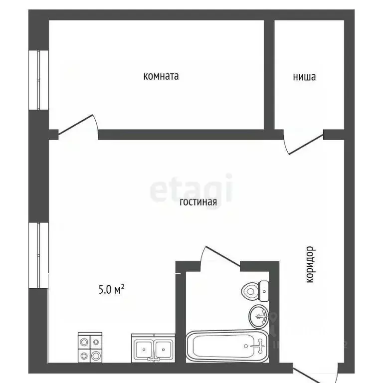 2-к кв. Забайкальский край, Нерчинск Сибирская ул., 32 (39.7 м) - Фото 2