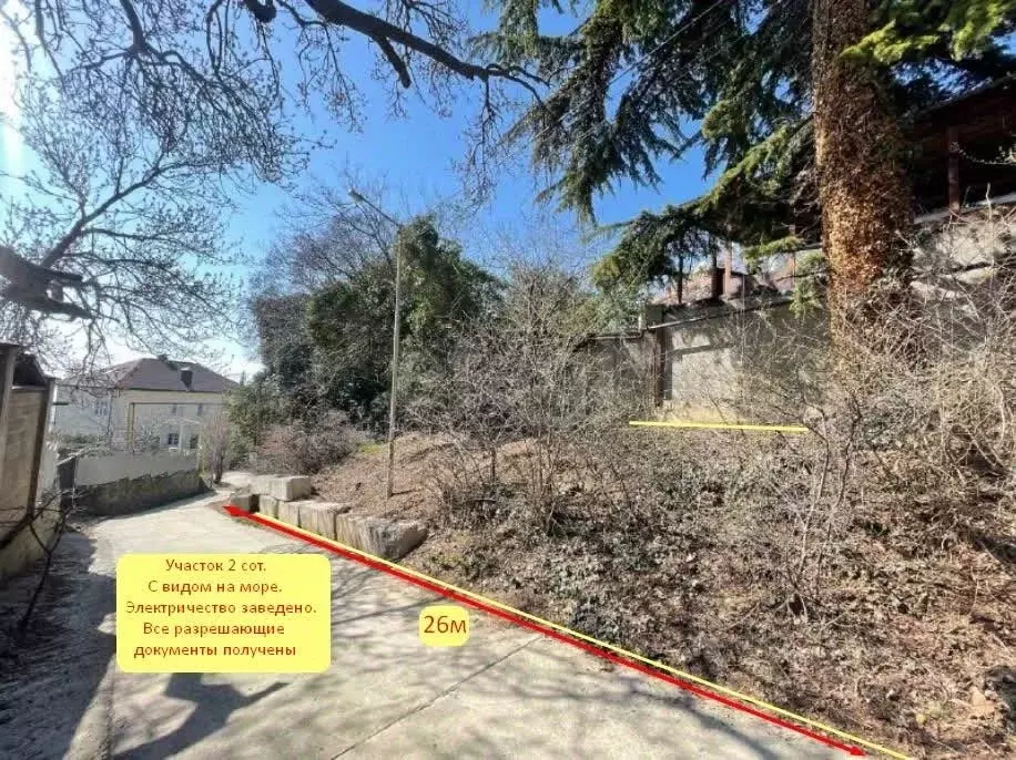 Участок в Крым, Ялта муниципальный округ, Массандра пгт ул. Совхозная ... - Фото 1
