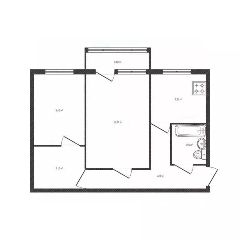 2-к кв. Брянская область, Брянск ул. Кольцова, 8 (44.3 м) - Фото 2