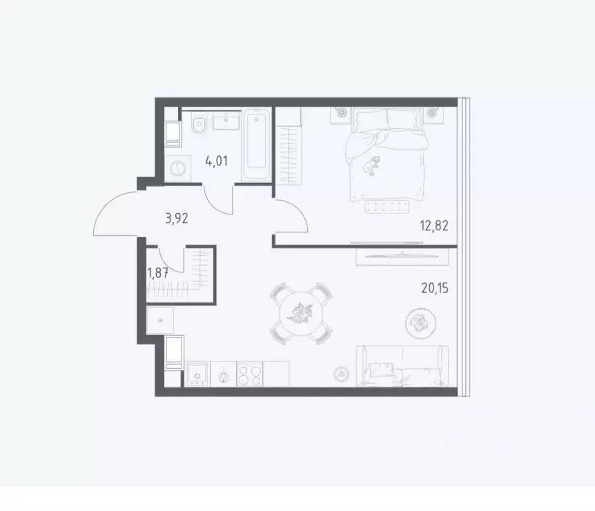 2-к кв. Москва Октябрьская ул., 98 (42.77 м) - Фото 1