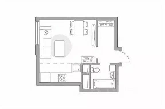 Студия Московская область, Красногорск Ильинский туп., 1с12 (26.28 м) - Фото 1