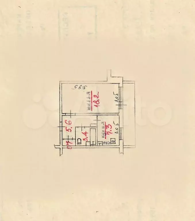 1-к. квартира, 35,2 м, 2/5 эт. - Фото 0