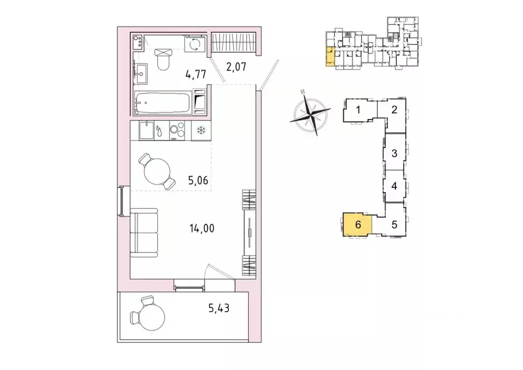 1-к кв. Ленинградская область, Гатчина Въезд мкр,  (28.62 м) - Фото 1