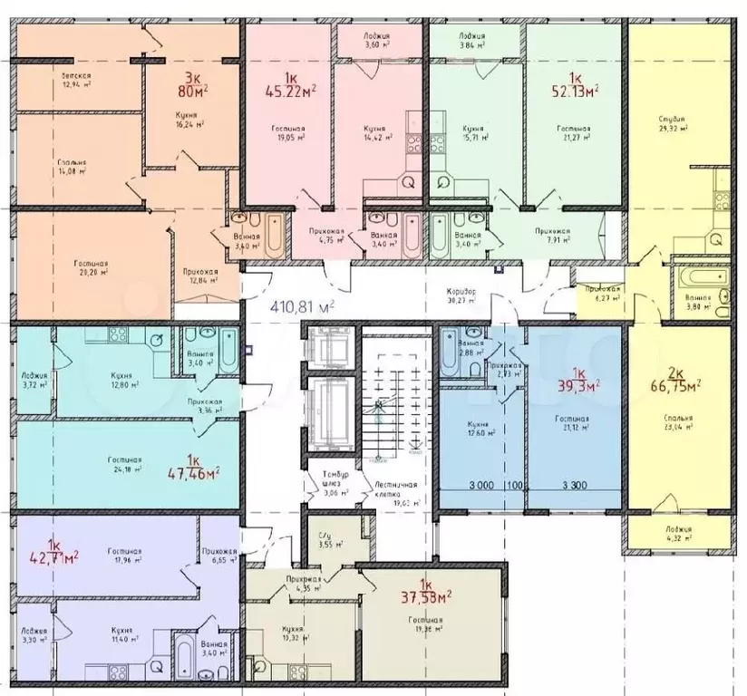 2-к. квартира, 76 м, 3/8 эт. - Фото 1