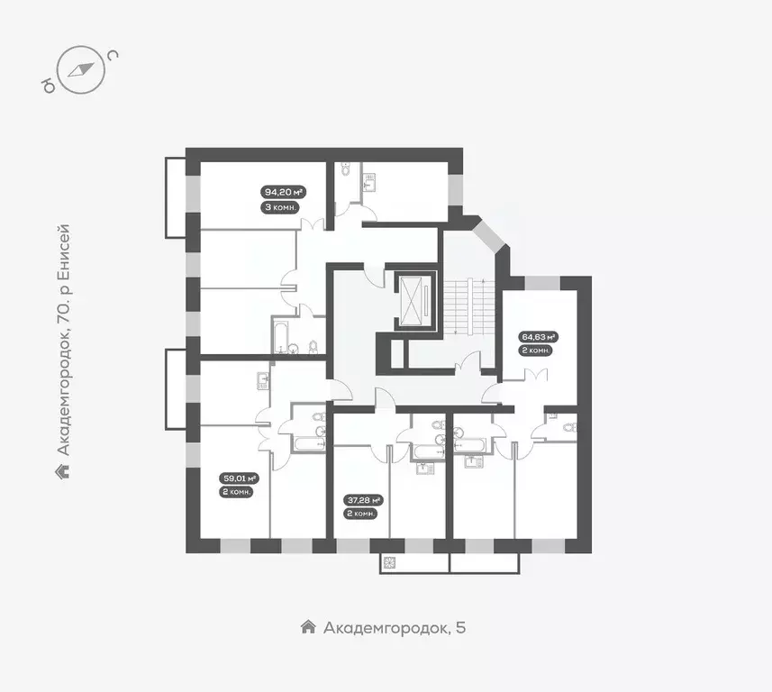 1-к кв. Красноярский край, Красноярск Академгородок мкр,  (37.28 м) - Фото 2