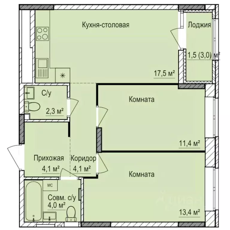 2-к кв. Удмуртия, Ижевск Буммаш жилрайон, Покровский жилой комплекс ... - Фото 1