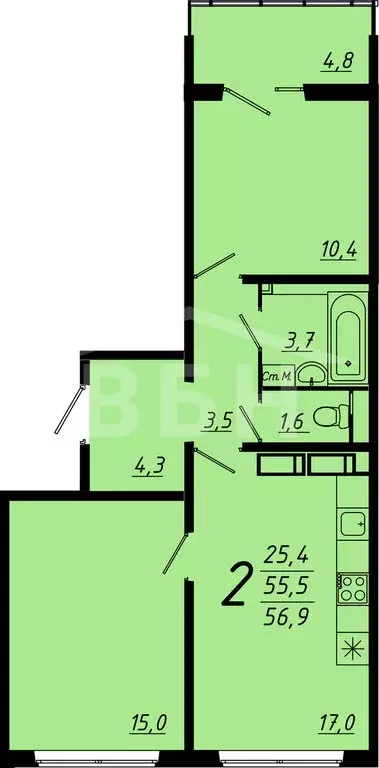 1-комнатная квартира: Воронеж, проспект Труда, 93 (20.6 м) - Фото 0