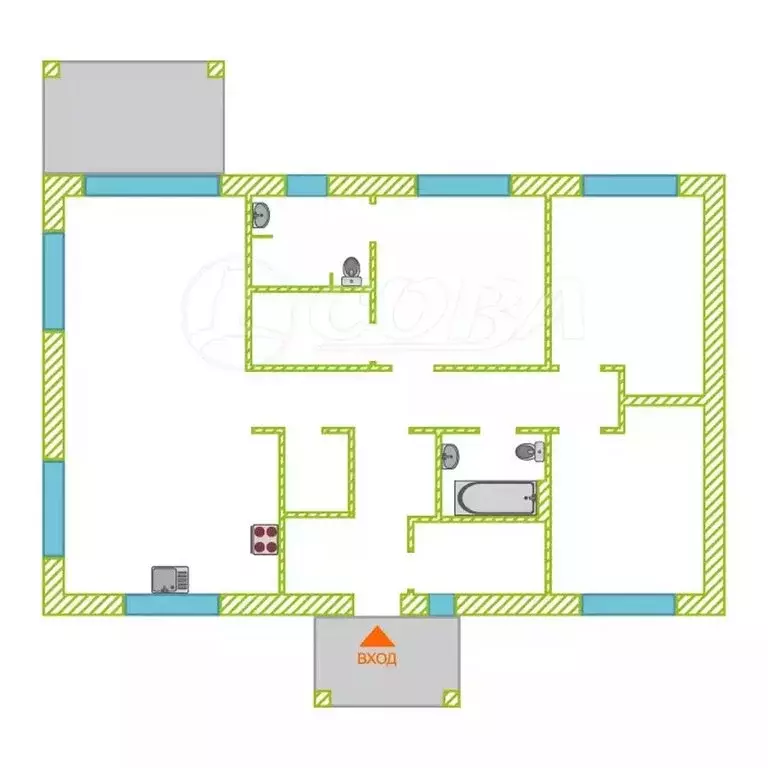 Дом в Тюменский муниципальный округ, деревня Ушакова (122 м) - Фото 0