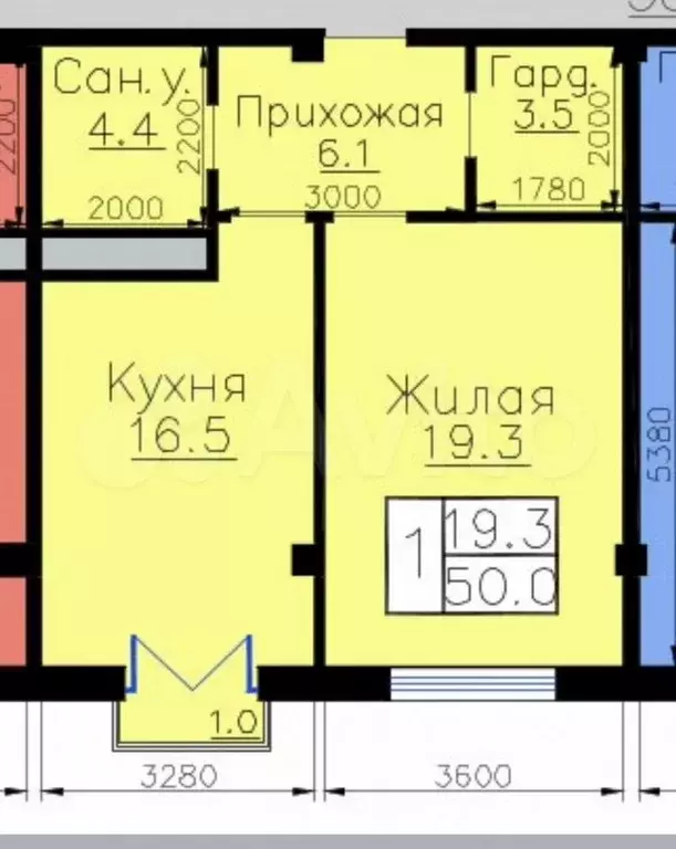 1-к. квартира, 50 м, 13/13 эт. - Фото 0