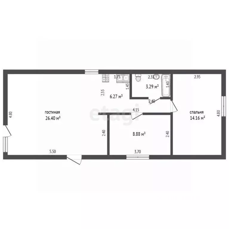 Дом в Ростовская область, Багаевская ст-ца ул. Микеладзе (62 м) - Фото 1