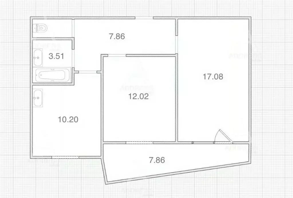 2-к кв. Санкт-Петербург дор. Кушелевская, 1к2 (51.7 м) - Фото 2