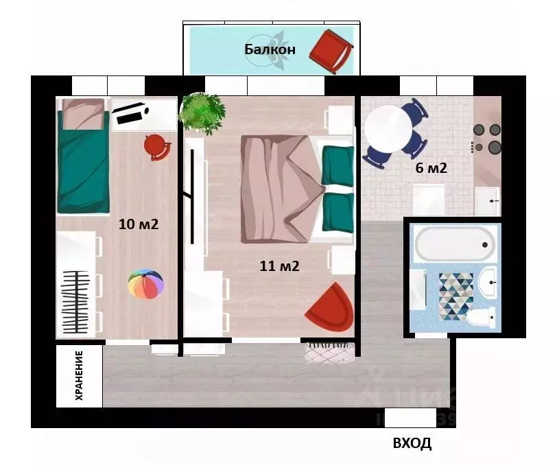 2-к кв. Самарская область, Новокуйбышевск ул. Дзержинского, 22 (40.1 ... - Фото 2