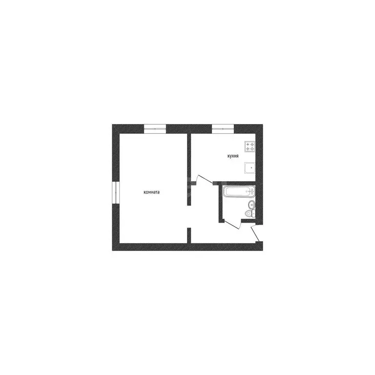 1-комнатная квартира: Курган, улица Коли Мяготина, 68 (30 м) - Фото 1