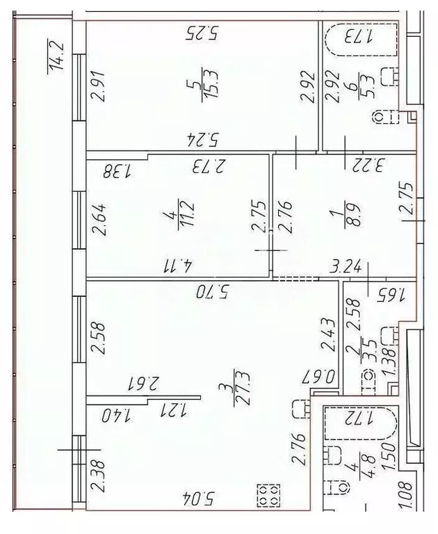 2-к кв. Санкт-Петербург Парашютная ул., 34 (75.8 м) - Фото 2