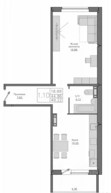 1-к кв. Новгородская область, Великий Новгород Большая Московская ул., ... - Фото 2