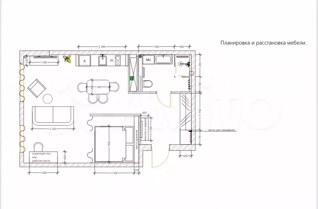 1-к. квартира, 43,9 м, 11/17 эт. - Фото 1