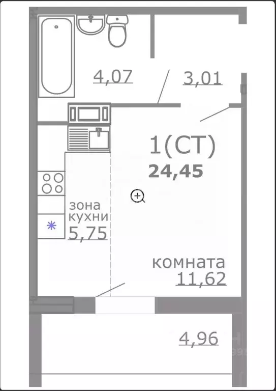 Студия Челябинская область, Челябинск ул. Маршала Чуйкова, 26 (24.34 ... - Фото 1
