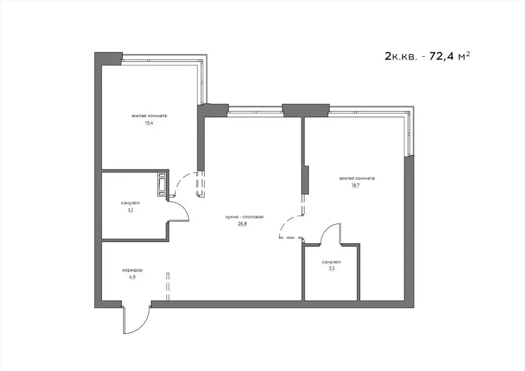 2-комнатная квартира: Пенза, улица Богданова, 39 (72.4 м) - Фото 1