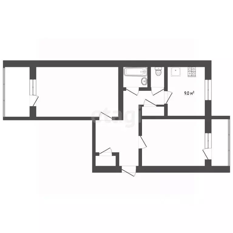 2-к кв. Тюменская область, Тюмень Первомайская ул., 25 (61.0 м) - Фото 1