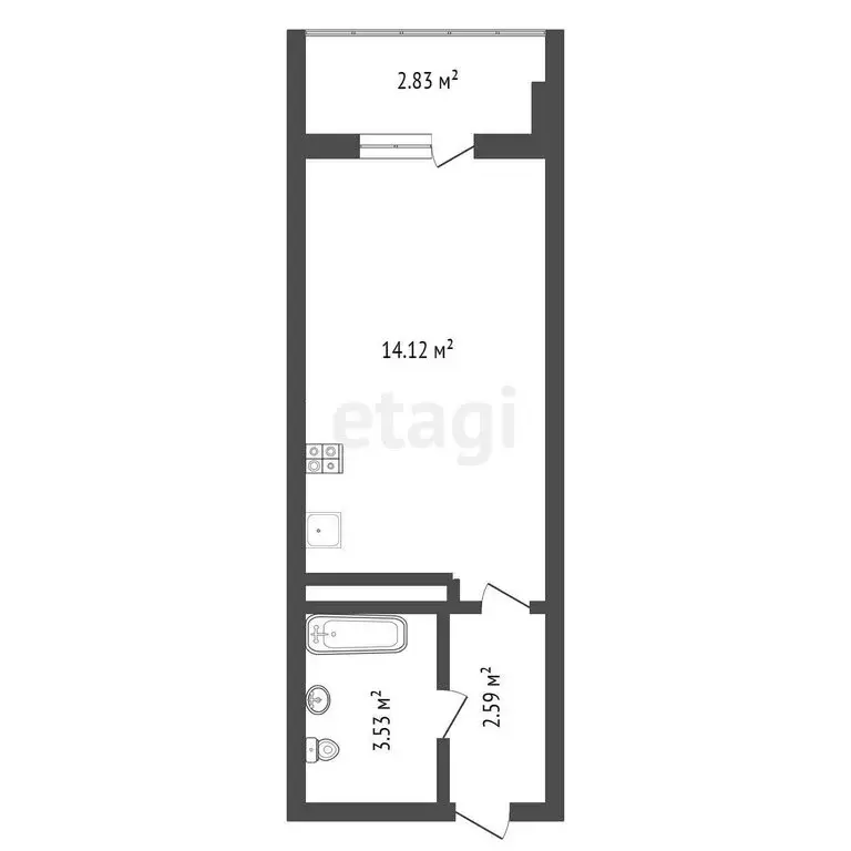 Квартира-студия: Воронеж, Покровская улица, 17к4 (20 м) - Фото 1
