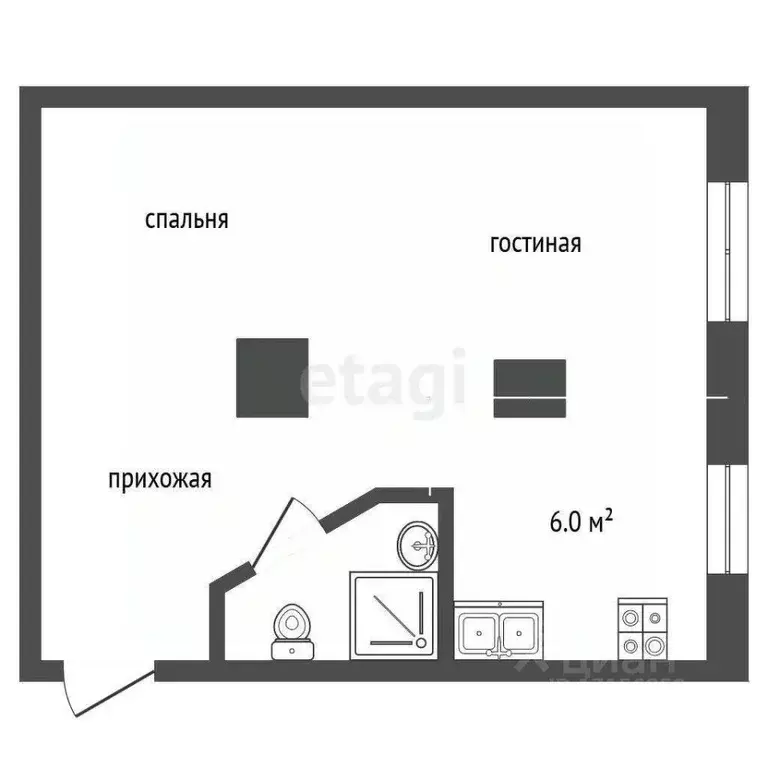1-к кв. Хабаровский край, Хабаровск ул. Ленина, 70 (36.1 м) - Фото 2