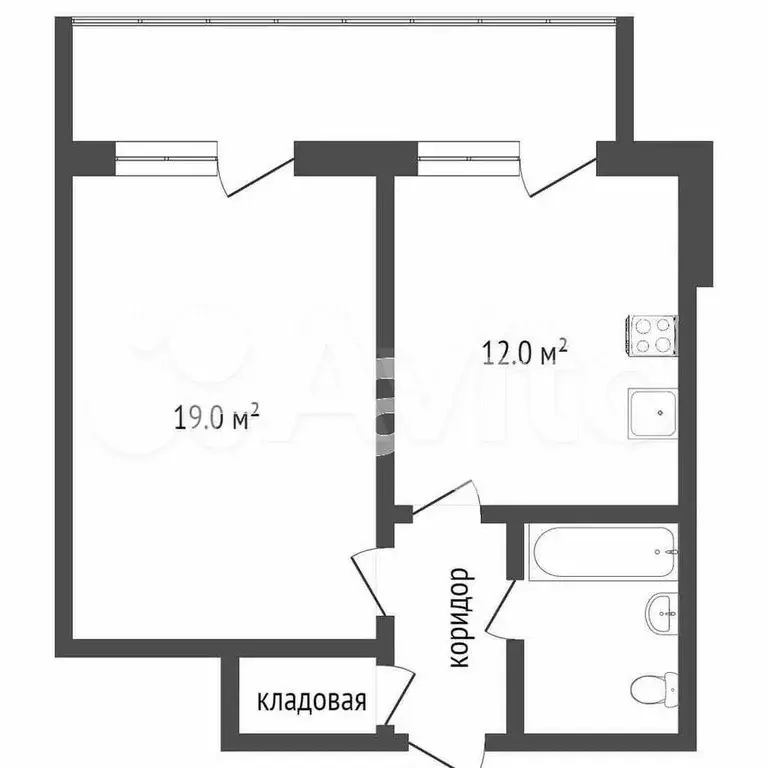 1-к. квартира, 41,1 м, 5/9 эт. - Фото 0