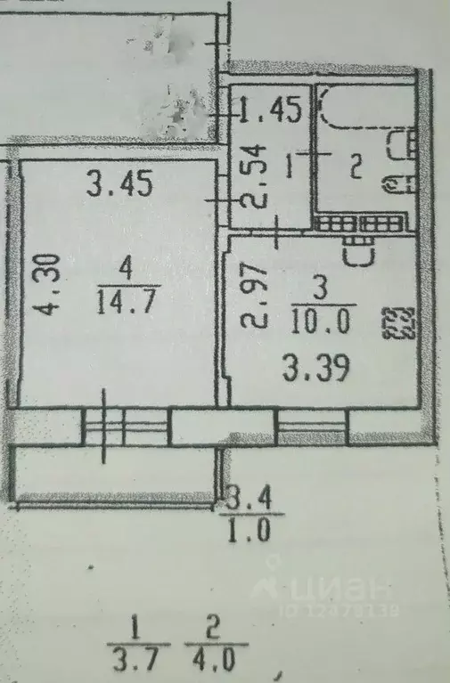 1-к кв. Санкт-Петербург ул. Брянцева, 7к1 (32.4 м) - Фото 1