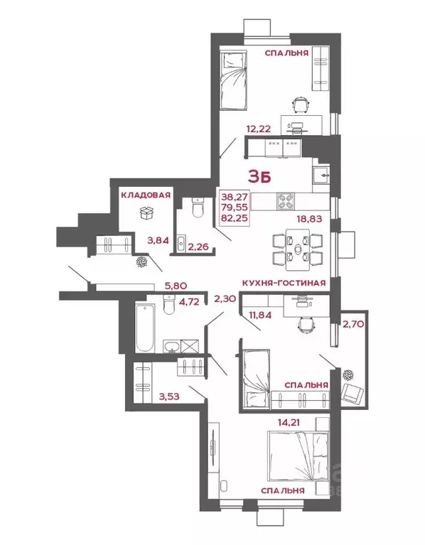 3-к кв. Пензенская область, Пенза Микрорайон Новобережье жилой ... - Фото 1
