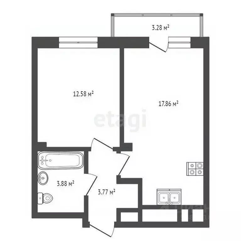 1-к кв. Ростовская область, Батайск ул. Ушинского, 59 (38.6 м) - Фото 0