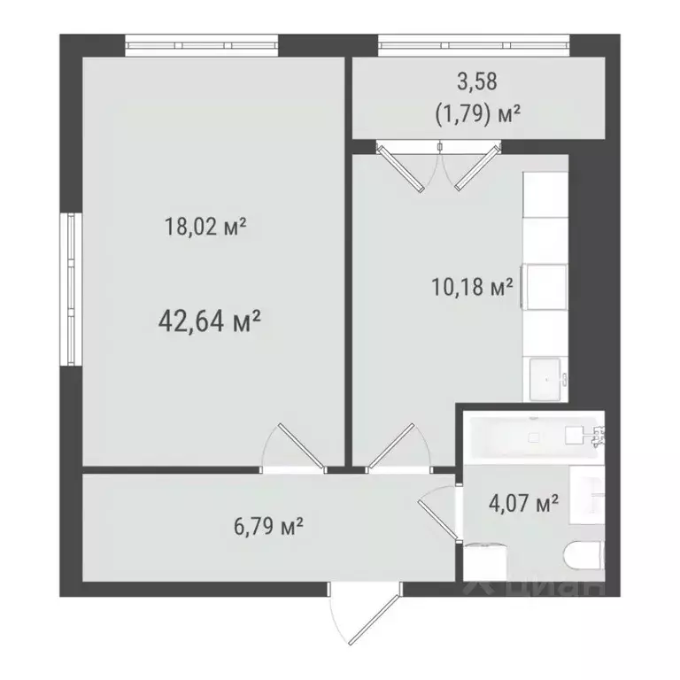 1-к кв. Сахалинская область, Южно-Сахалинск Хомутово п/р,  (40.85 м) - Фото 0