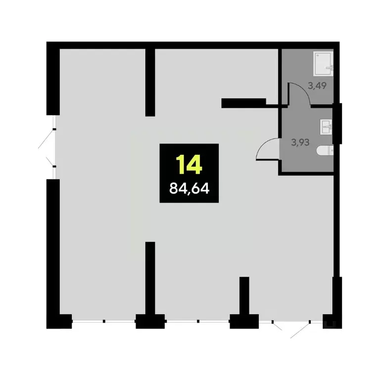 Офис в Тюменская область, Тюмень ул. Андрея Приказнова, 7 (84 м) - Фото 1